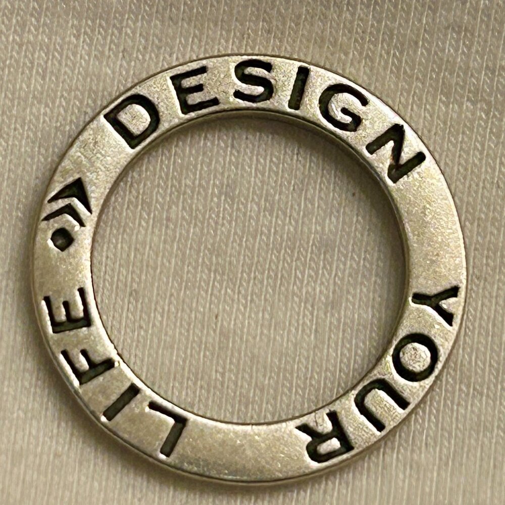 Retired Silpada "Design Your Life" Sterling Silver Mantra Charm Pendant